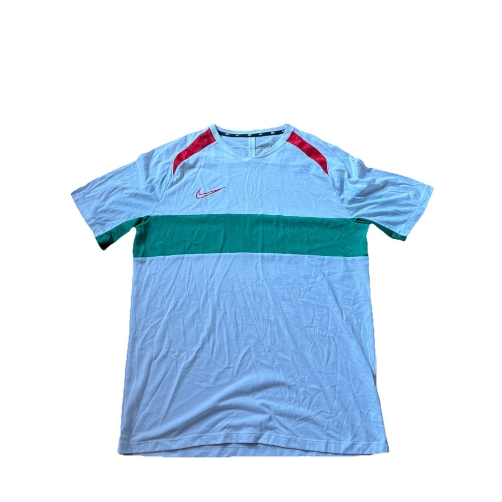 Nike Dri-FIT Academy Soccer Shirt Mens Large White Green Red CJ5411-010